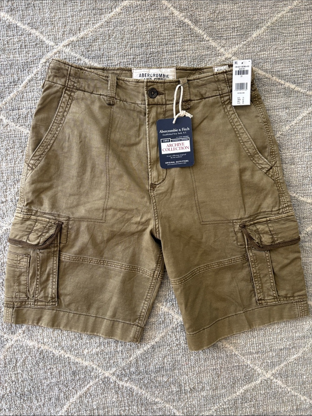 Abercrombie & Fitch Olive Green Cargo Shorts